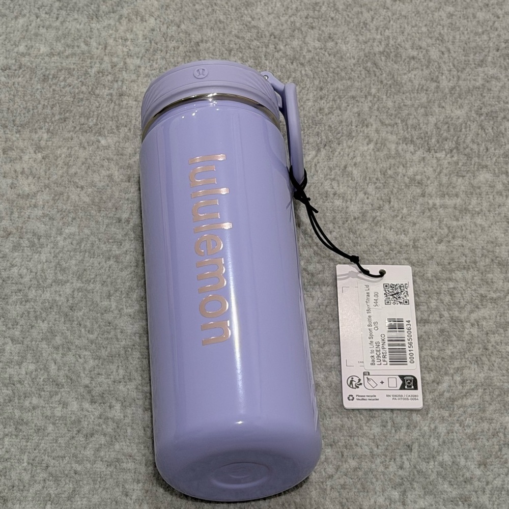 Lululemon Lavender back to life Sport Bottle 18oz straw